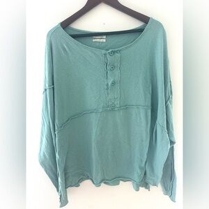 Urban Outfitters Teal Long Sleeve Top Oversized Medium